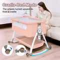 CozyNest Folding Baby Bassinet - Portable Travel Crib with Wheels, Pink