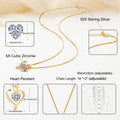 RadiantLove Heart Necklace - 925 Sterling Silver Pendant for Her