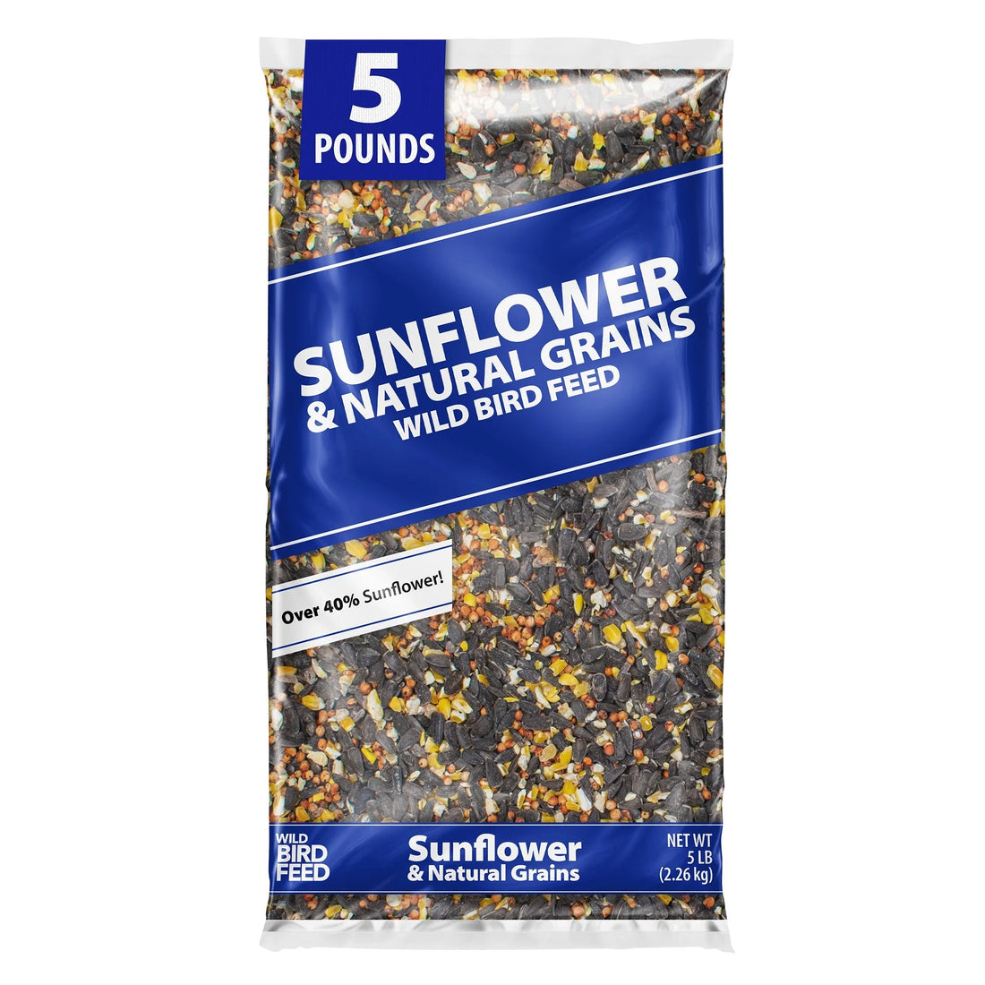 NatureFeast Sunflower & Wild Grains Bird Feed - Premium 5 Lb Bag for Wild Birds