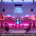 PixelGlow Gaming Desk - 52 Inch with LED Lights & Shelves in Pink