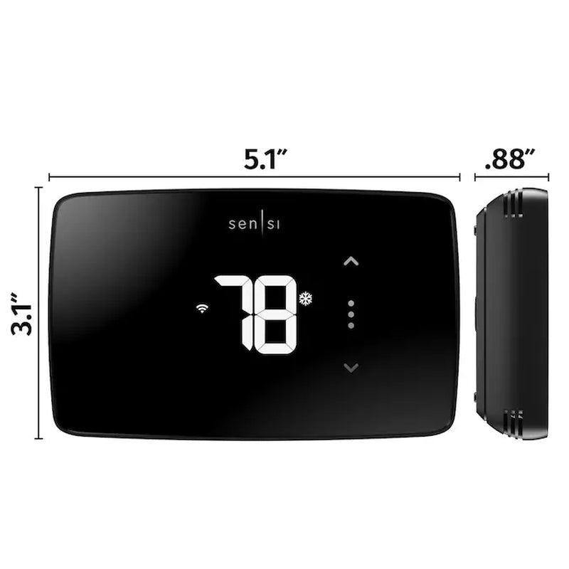 Sensi Black Smart Thermostat with Wi-Fi Compatibility