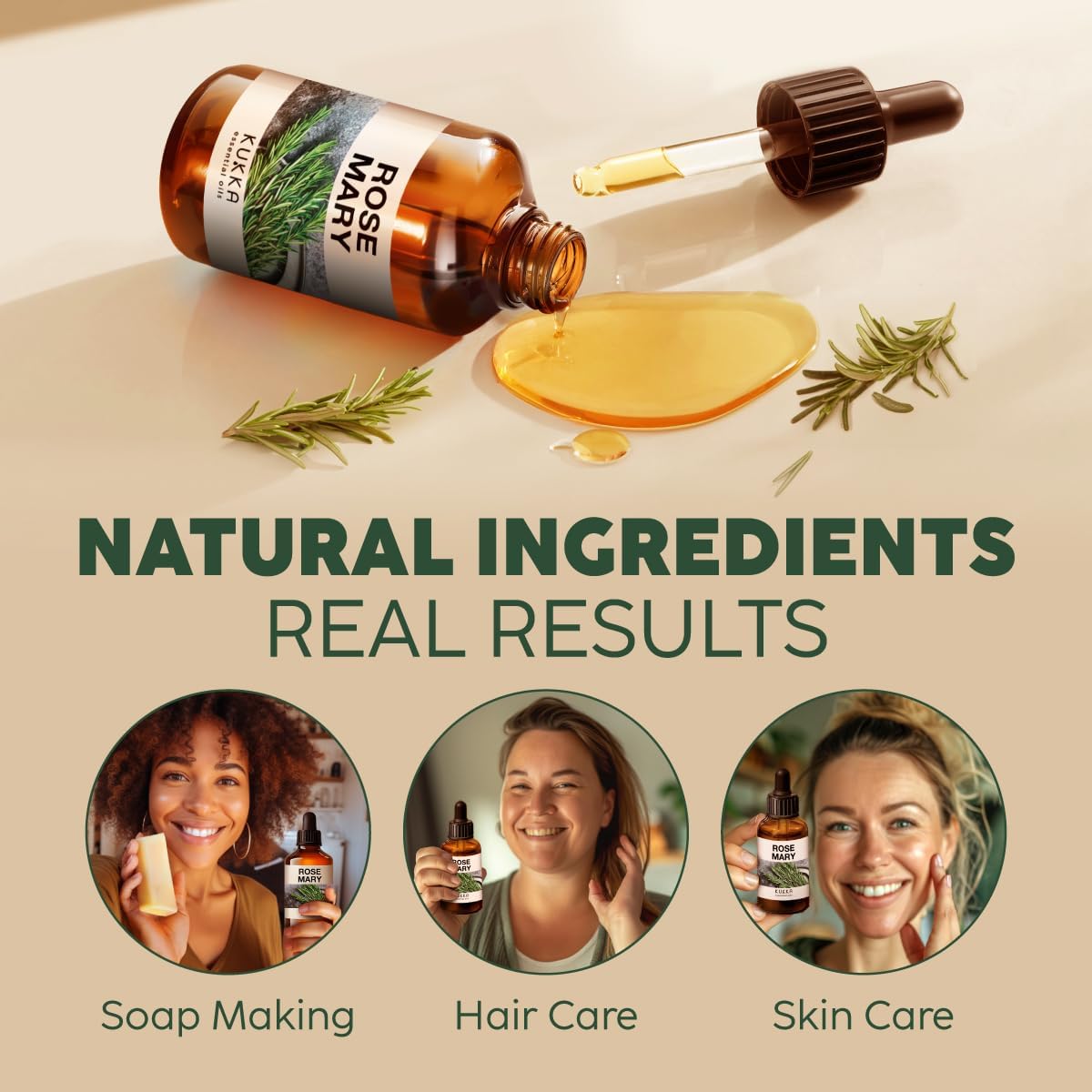 100% Pure & Natural Rosemary Oil for Hair, Skin, Aromatherapy & DIY Soap Making (4 Fl Oz / 118 Ml)