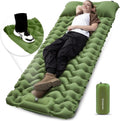 EverRest Inflatable Sleeping Pad with Foot Pump & Pillow – Durable, Compact Mattress for Camping & Hiking – Olive