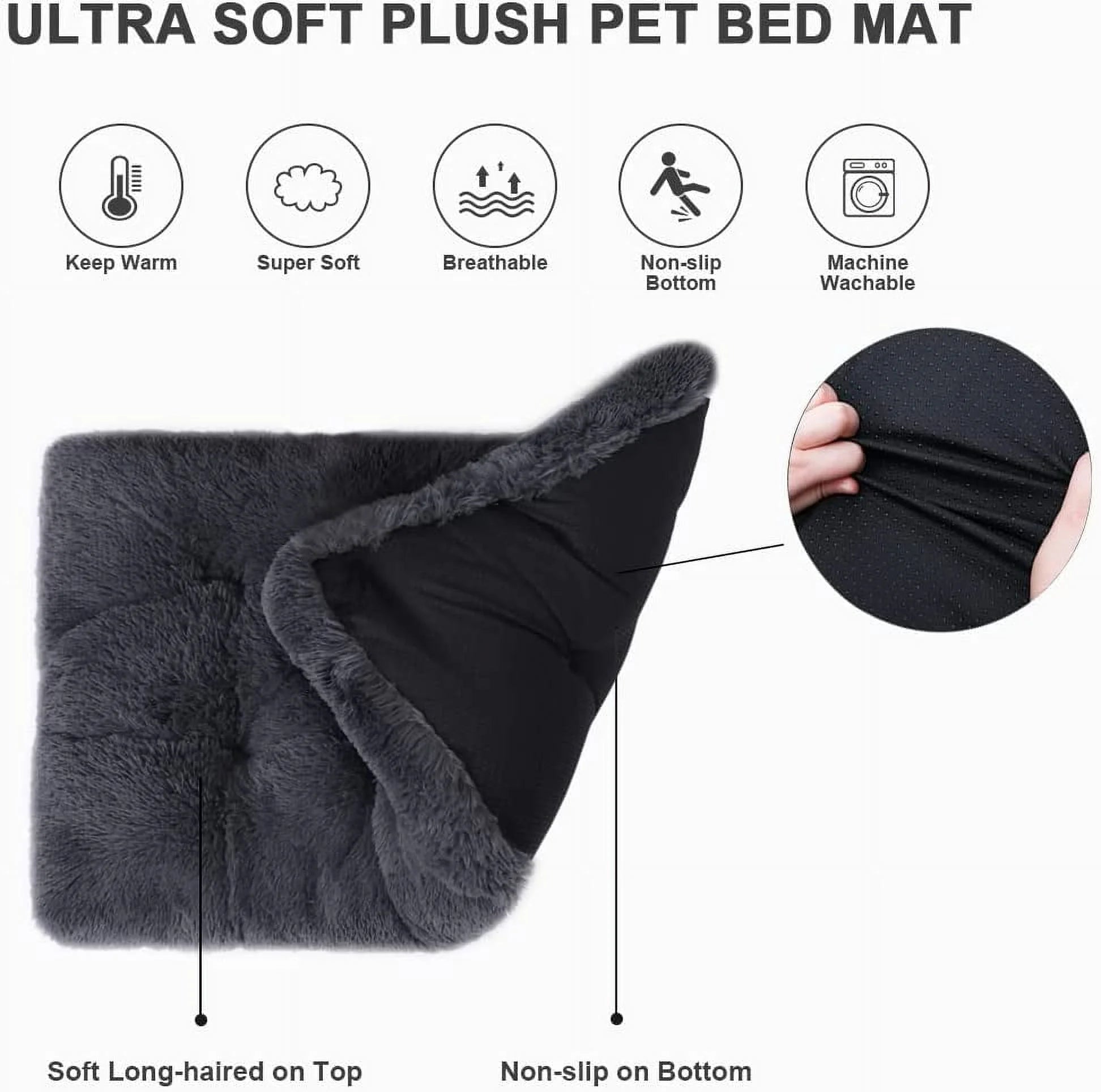 CozyPaws Large Dog Bed - Washable Plush Soft Fluffy Pet Bed for Big Dogs 41 Inch