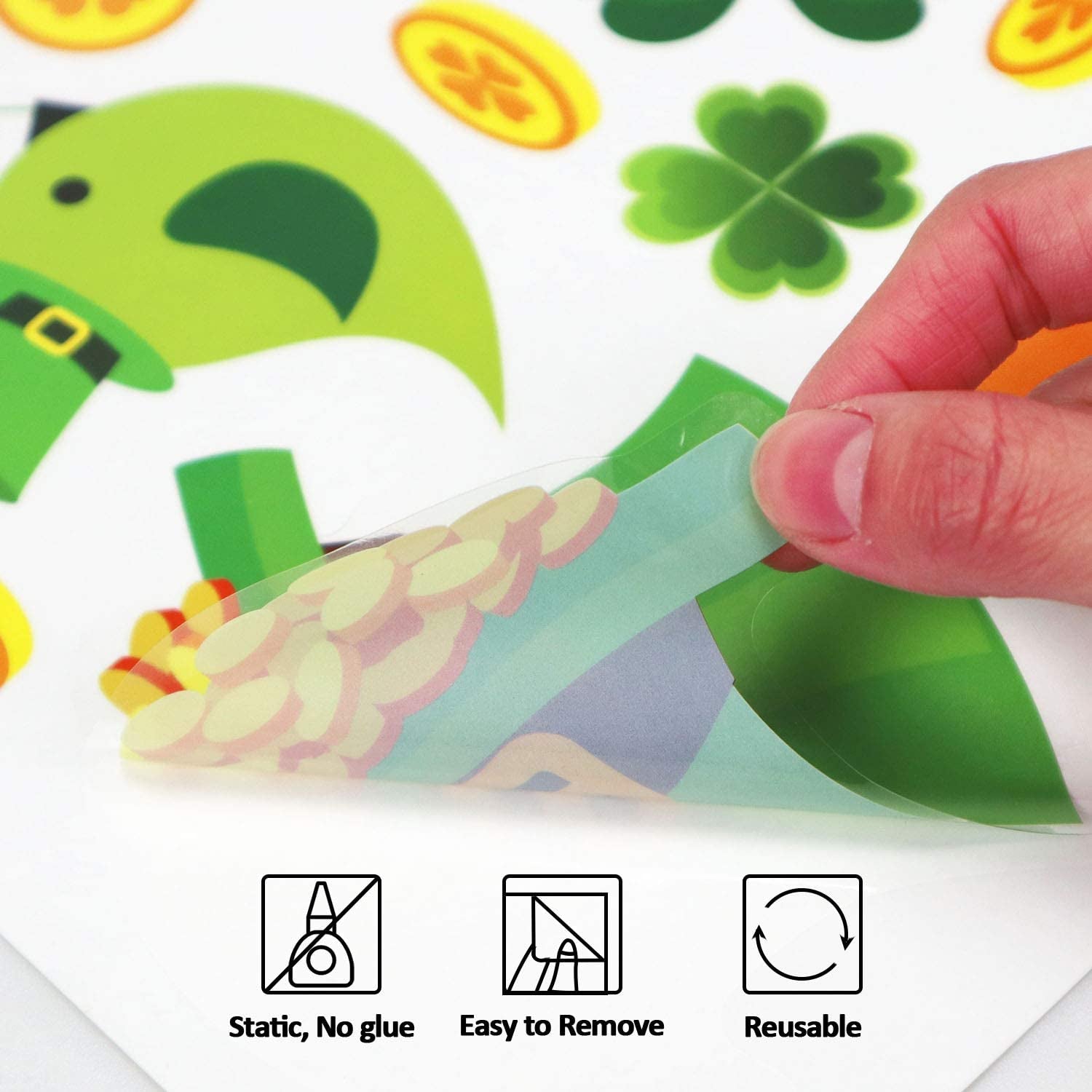 80 PCS St Patrick'S Day Window Clings, St Patrick'S Day Decorations Accessories for the Home, Saint Shamrock Window Decals Stickers for Glass, Irish Party Supplies Favors Ornaments (4