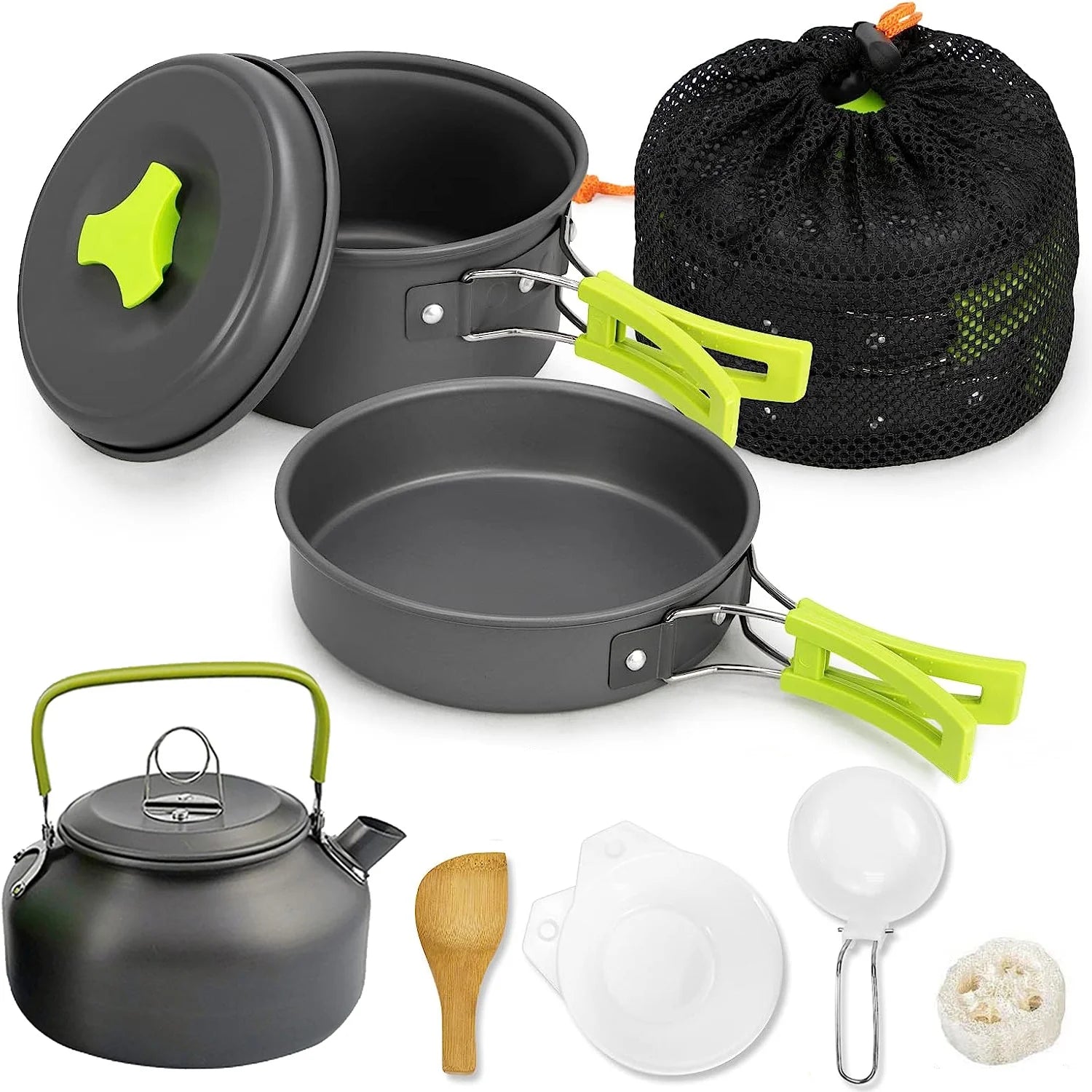 CampMate 10-Piece Aluminum Mess Kit – Portable Outdoor Camping Cookware Set