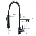 Black Kitchen Sink Faucet Pull down Hot and Cold Water Mixer2 Mode Tap with Dual Spout 360 Rotation Flexible Deck Mounted