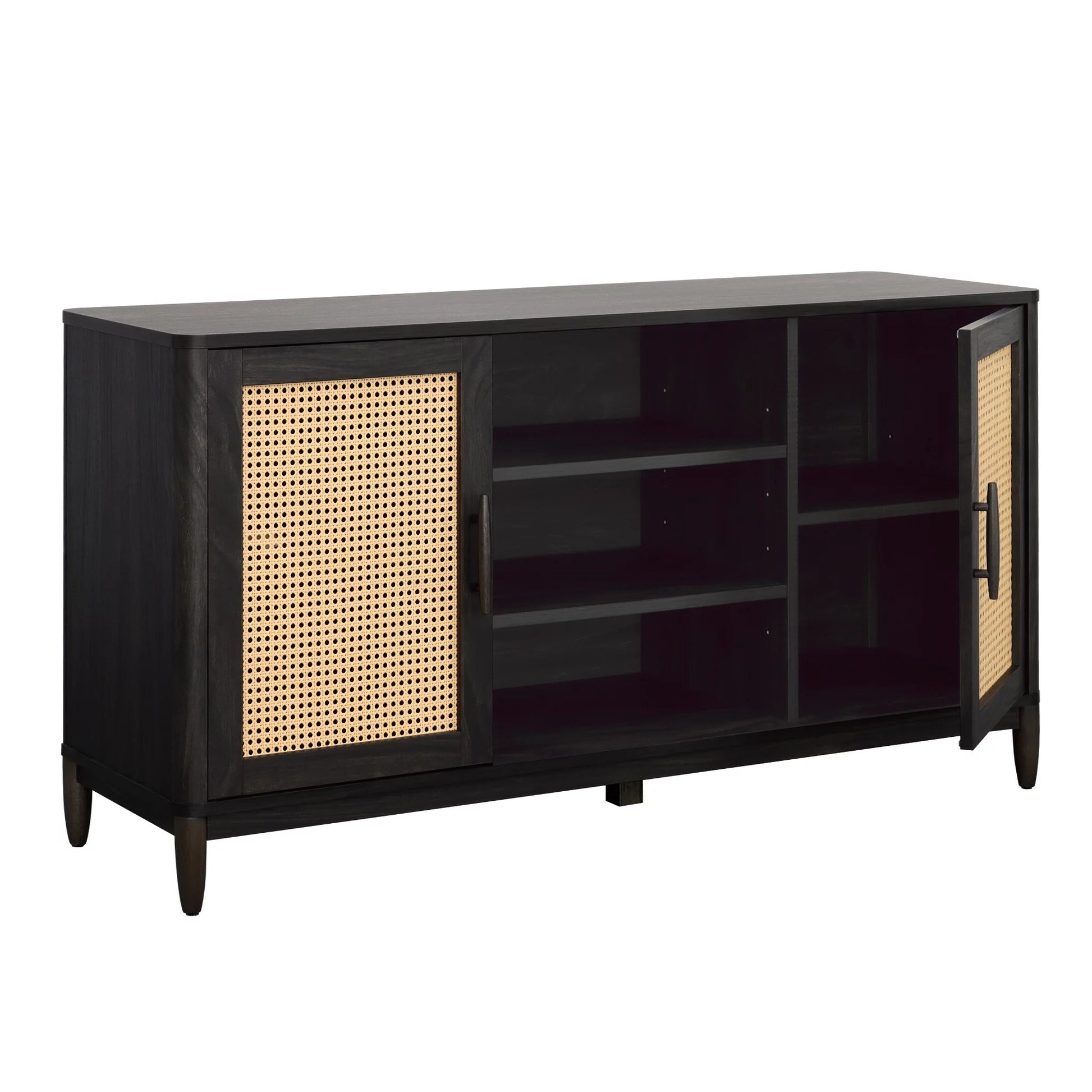 Springwood Cane Media Console - Charcoal TV Stand for TVs Up to 65" - Modern Design