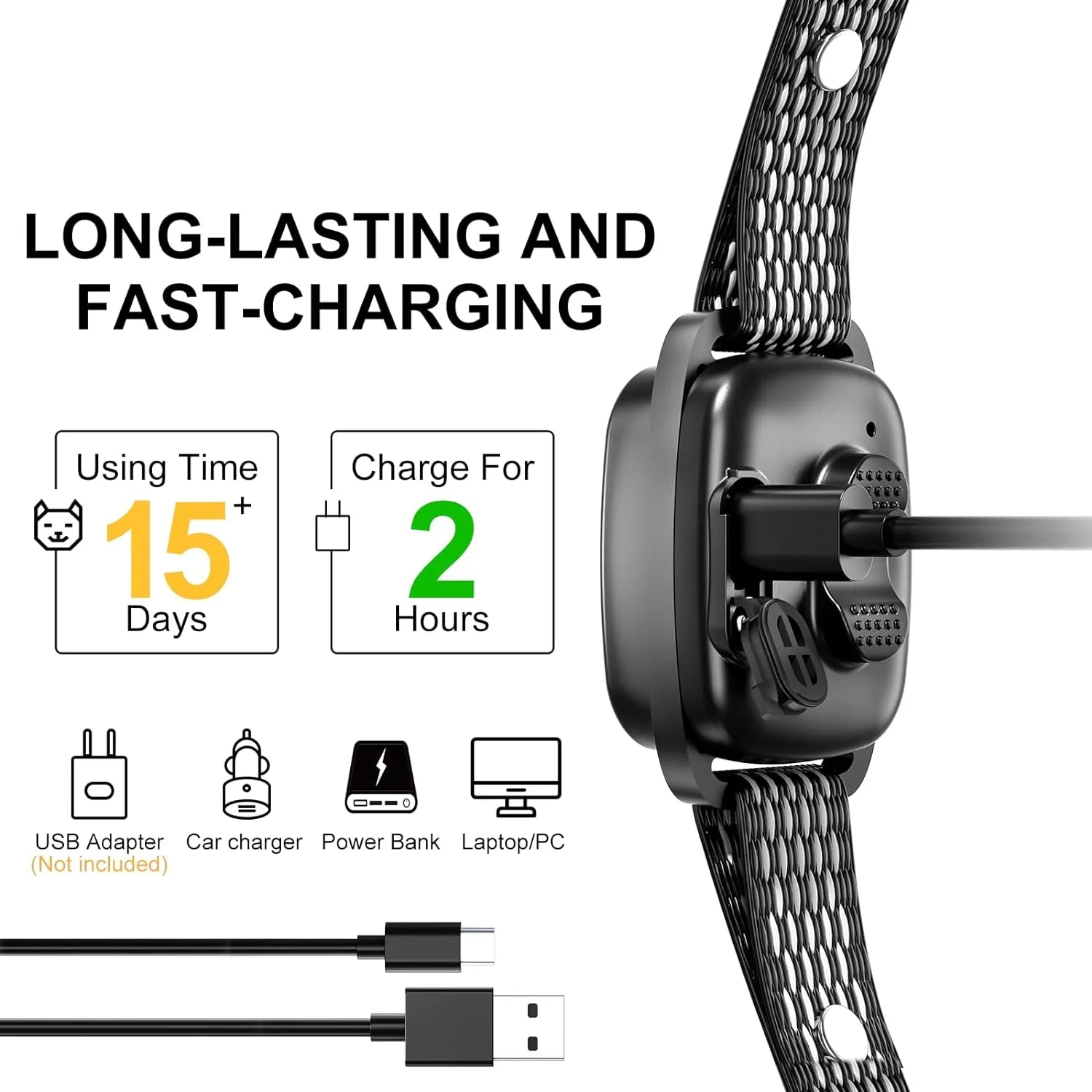 SilentPaws Dog Bark Collar - Rechargeable Smart Anti-Barking Solution for Small/Medium Dogs