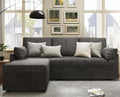 ChicSleep Sofa Bed - Sleeper Sofa with Storage Chaise & Pull-Out Couch in Gray Chenille