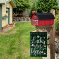 Lucky and Blessed Shamrock St. Patrick'S Day Garden Flag 12.5 X 18 Inch Watercolor Buffalo Plaid, Patricks Day Decoration