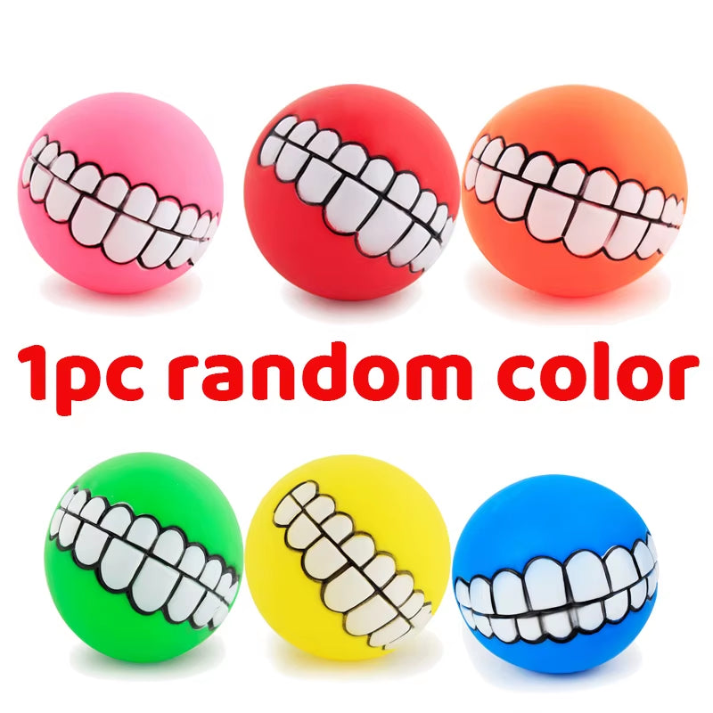 Pet Dog Ball Teeth Funny Trick Toy Silicone Toy for Dogs Chew Squeaker Squeaky Dog Sound Toys Pet Puppy Toys Interactive Cat Toy