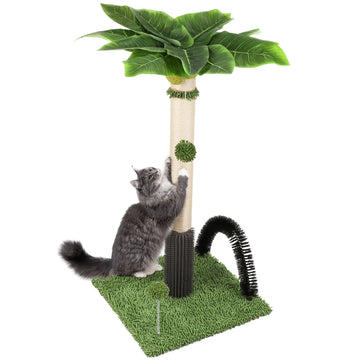 Cat Scratching Post,38" Tall Green Cat Scratch Posts for Indoor Cats with Dangling Ball,Spring Ball