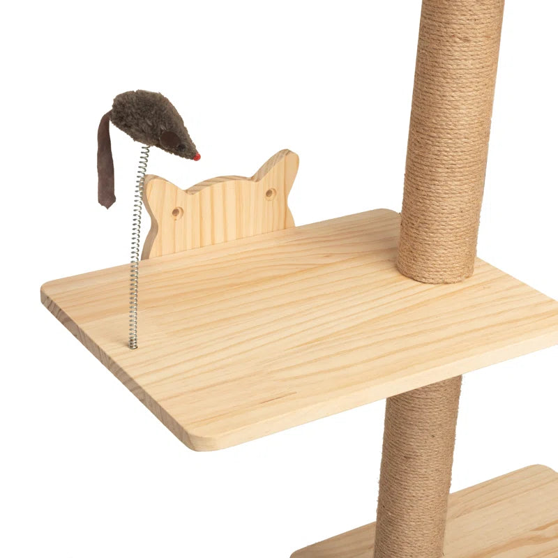 Damyanti Luxe Wall-Mounted Cat Tree - 6-Tier Shelved Climbing Center for Cats