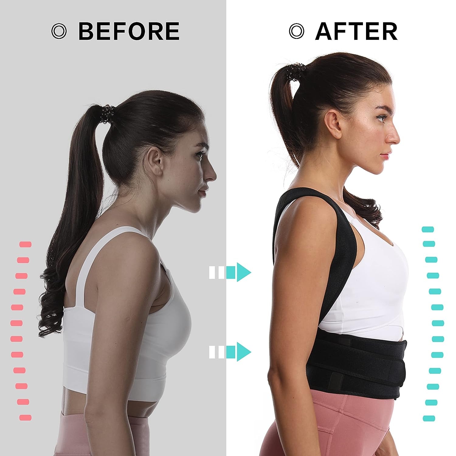 Posture Corrector for Women and Men, Adjustable Breathable Back Straightener, Upper Back Brace for Clavicle Support and Providing Pain Relief from Neck, Back & Shoulder Black L