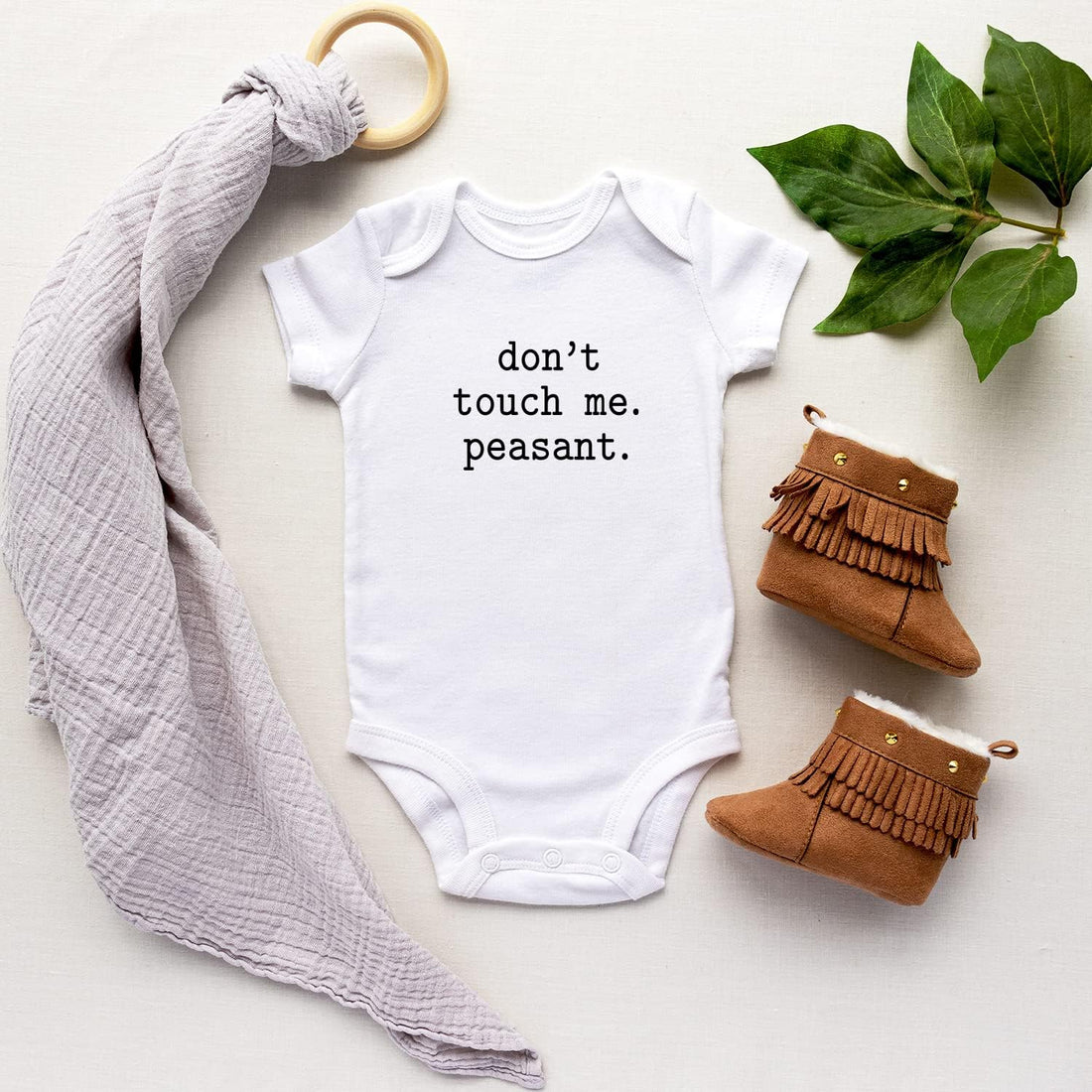 Organic GOTS Certified Baby Onesie Unisex Bodysuit 0-18 Months - Funny Quotes