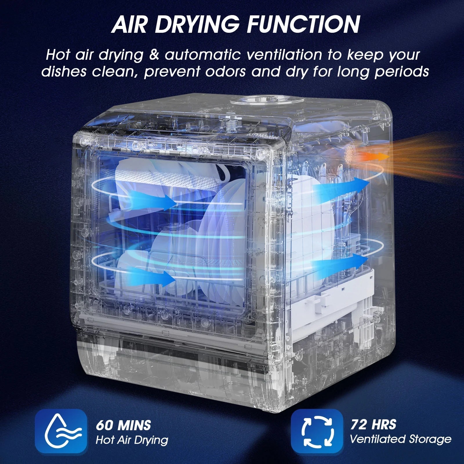 CleanEase Mini Dishwasher - Portable Countertop with 5L Water Tank & Air-Dry Function
