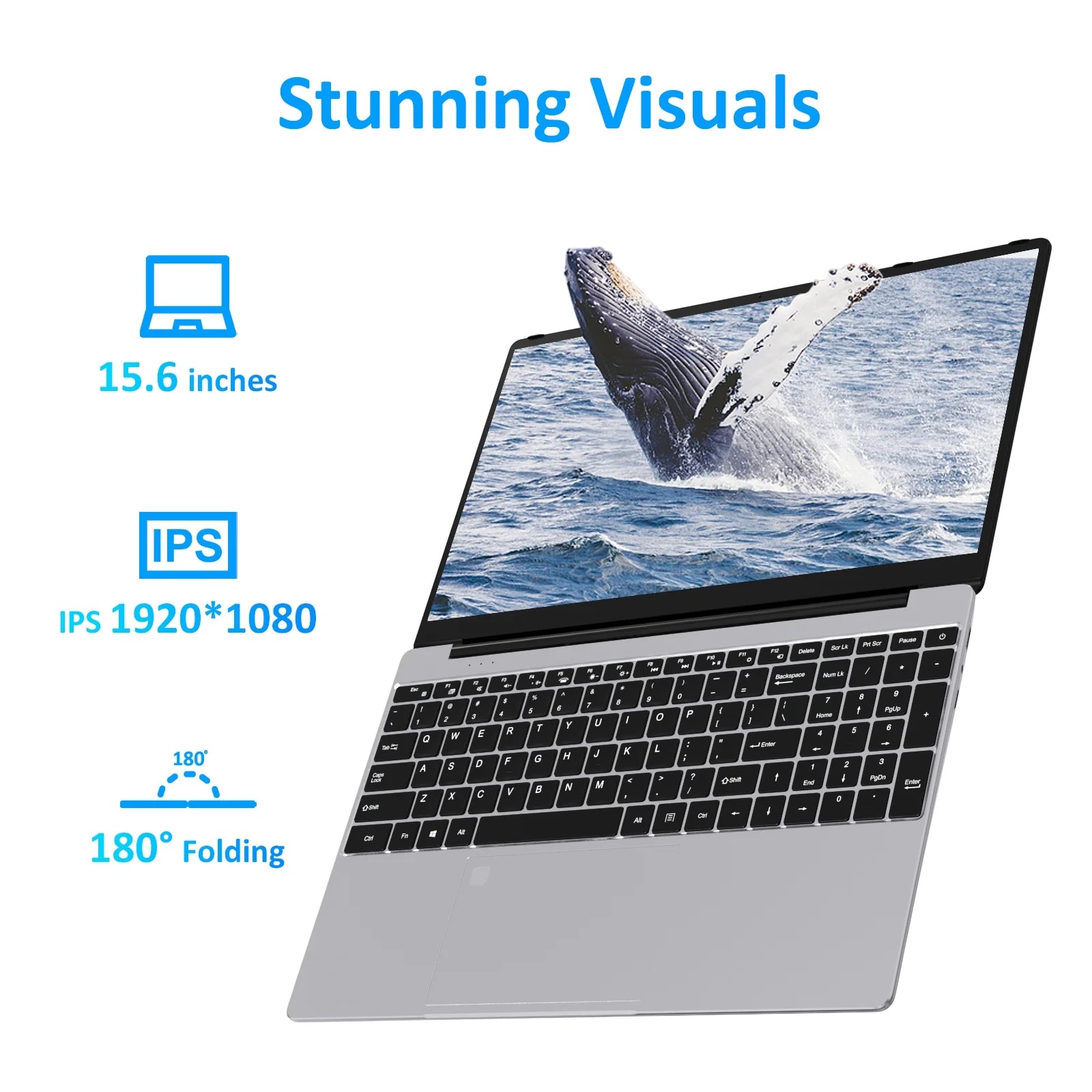 ElitePro 15.6" Laptop - Intel Alder N95, 16GB RAM, 512GB SSD, Windows 11 Pro, Fingerprint Reader