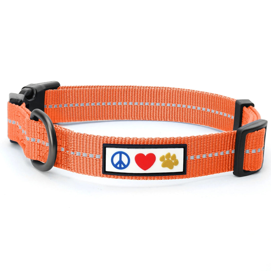 EcoPaws Reflective Dog Collar – Small Coral Recycled Material for Safety & Comfort