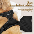 ControlMax Dog Harness - Adjustable No-Pull Soft Padded Vest with 2 Leash Clips & Reflective Oxford Fabric for Large Dogs