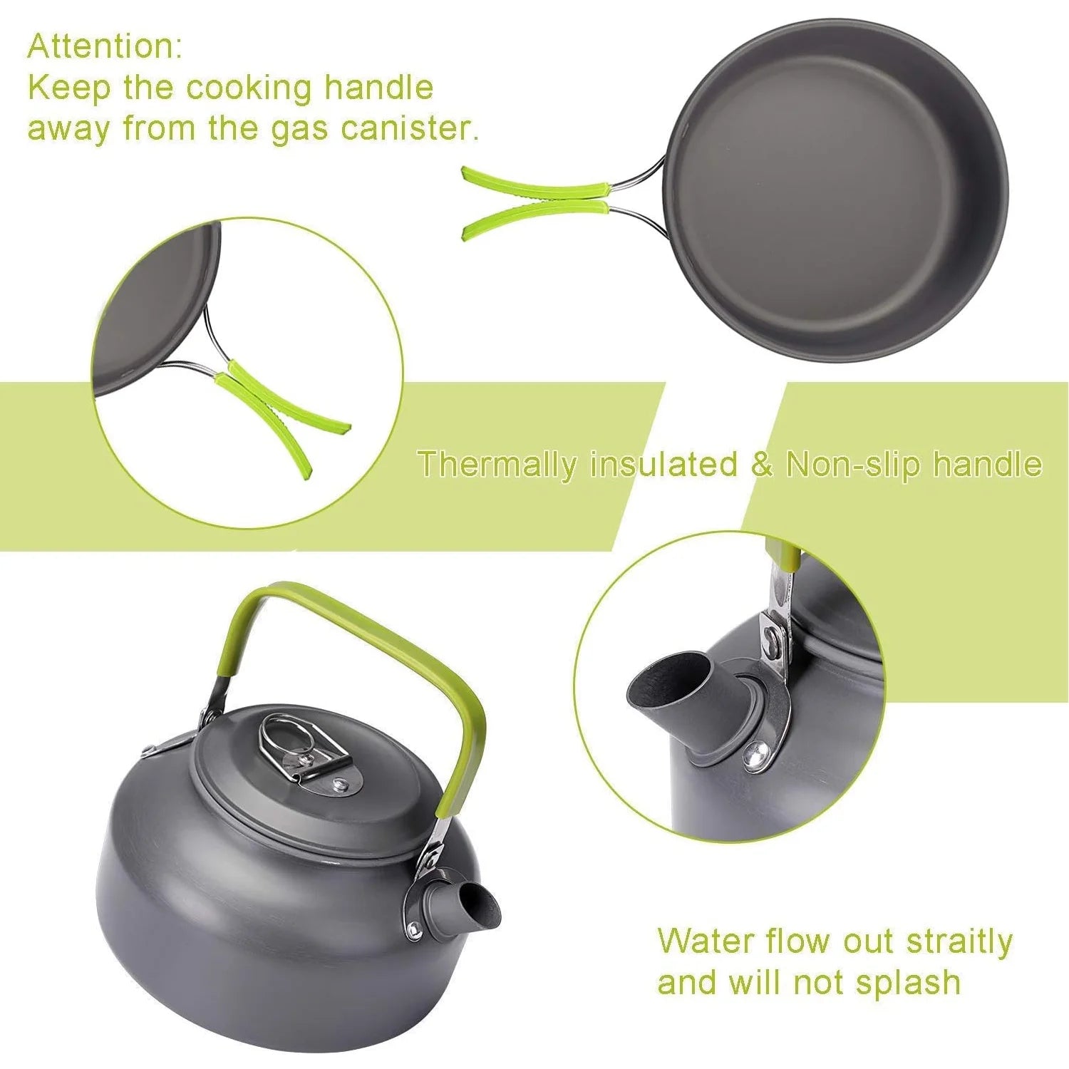 CampMate 10-Piece Aluminum Mess Kit – Portable Outdoor Camping Cookware Set