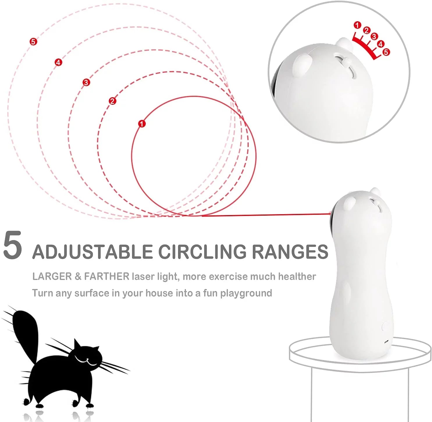 FelineFun Laser Chaser – Interactive Automatic Cat Toy with Adjustable Speed & 360° Rotation