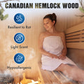 STHE4INNY Canadian Hemlock 4-6 Person Indoor Sauna - Wet & Dry with 4.5 Kw Heater