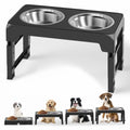 ElevatePro Adjustable Raised Dog Bowl Stand - 5 Heights with 2 Stainless Steel 42Oz Bowls for Dogs & Cats