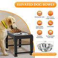 ElevatePro Adjustable Raised Dog Bowl Stand - 5 Heights with 2 Stainless Steel 42Oz Bowls for Dogs & Cats