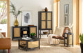 Springwood Cane Media Console - Charcoal TV Stand for TVs Up to 65