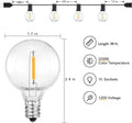 GlowAura 38FT LED Outdoor String Lights - Shatterproof G40 Globe Patio Lights for Garden, Christmas, Backyard
