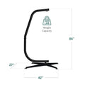 RelaxHaven Metal Hanging Hammock Stand - Weather-Resistant Black C-Stand with Offset Base