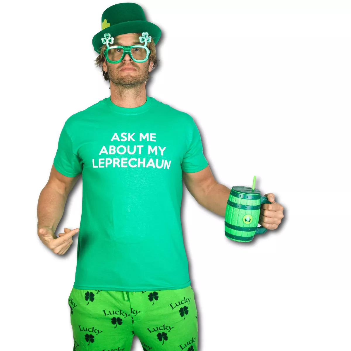 Mens Ask Me about My Sprite T Shirt Funny Saint St Patricks Day Sarcastic - Crazy Dog Men'S T Shirt
