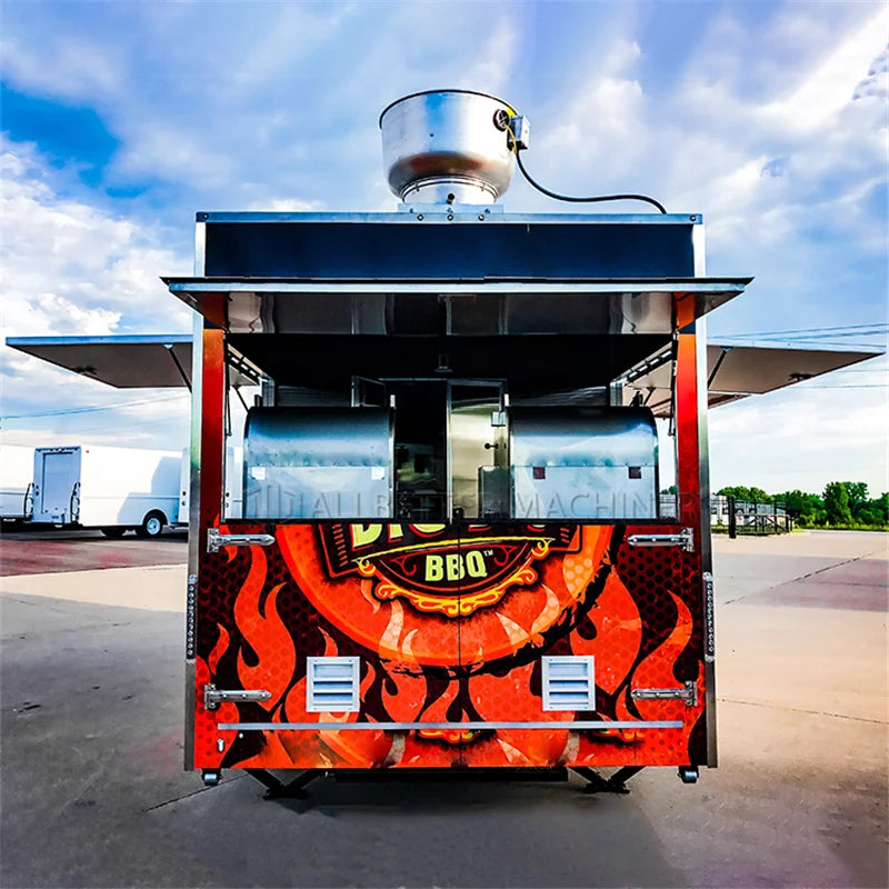 Grill Food Truck Outdoor Mobile Kitchen Fully Equipment Ice Cream Cart Hot Dog Pizza BBQ Trailer Custom Food Truck Trailer