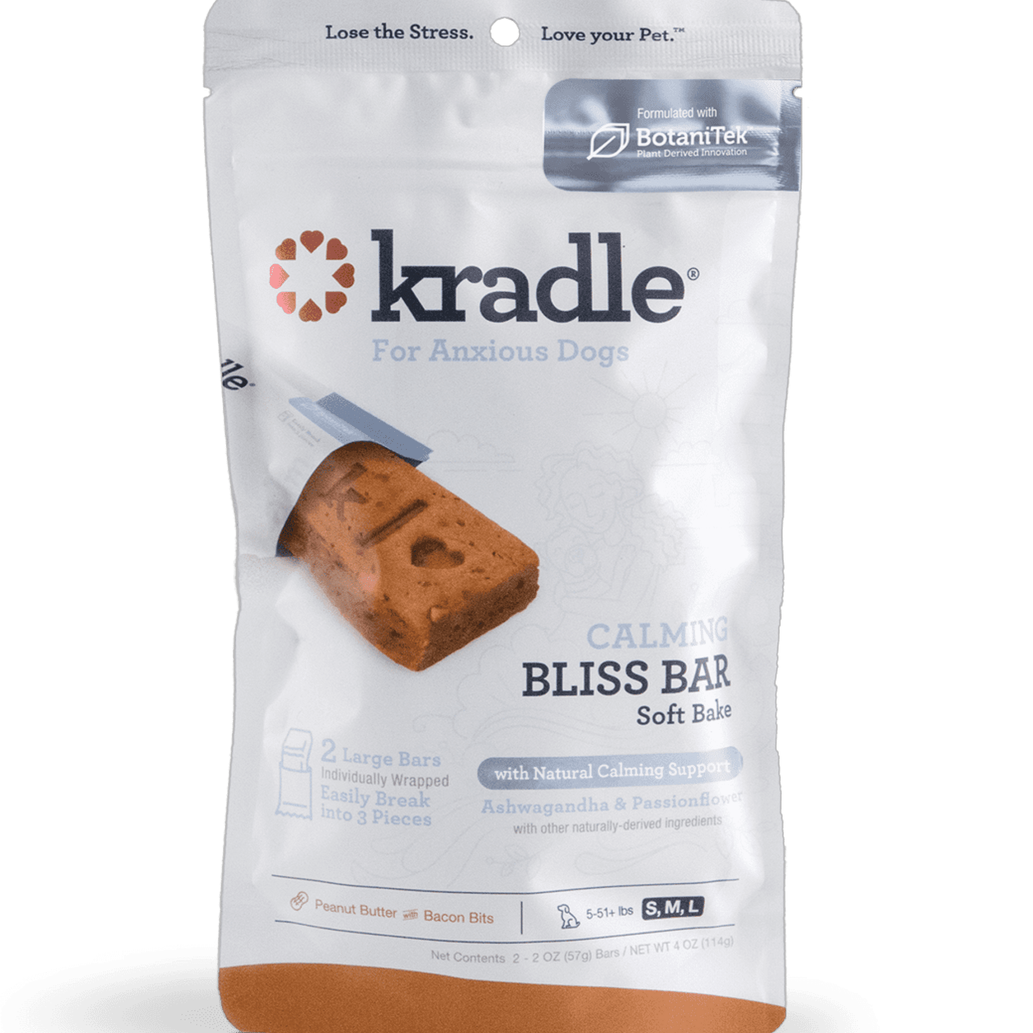 CalmBites Soft-Bake Dog Treats - Peanut Butter & Bacon Bars, 2-Pack