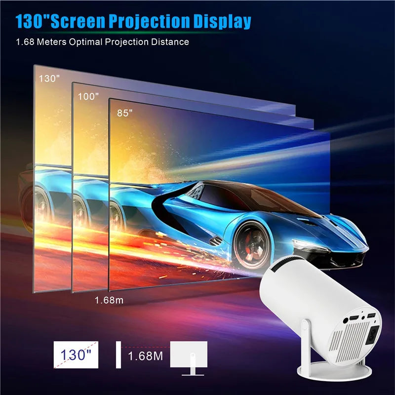 Hy300 Pro Projector 4K Android 11 Dual Wifi6 260ANSI BT5.0 HD Outdoor Portable Home Cinema 1080P 1280*720P