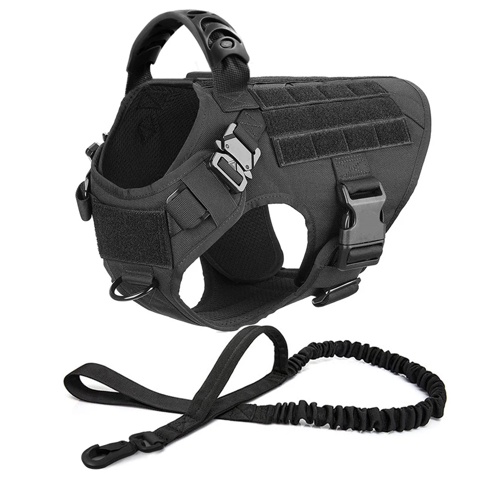 German Shepherd Malinois Large Dog Harness and Leash Set – Training Walking Vest for Medium & Large Dogs