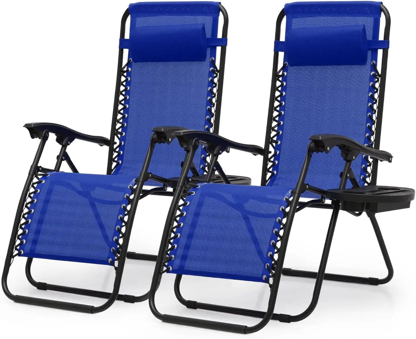Zero Gravity Lounge Chairs, Portable Folding Reclining with Pillow for Outdoor, Patio, Beach, Camping