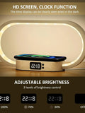 Wooden Usb Bedside Lamp Dimmable Modern Night Light with 15W Fast Wireless Charger