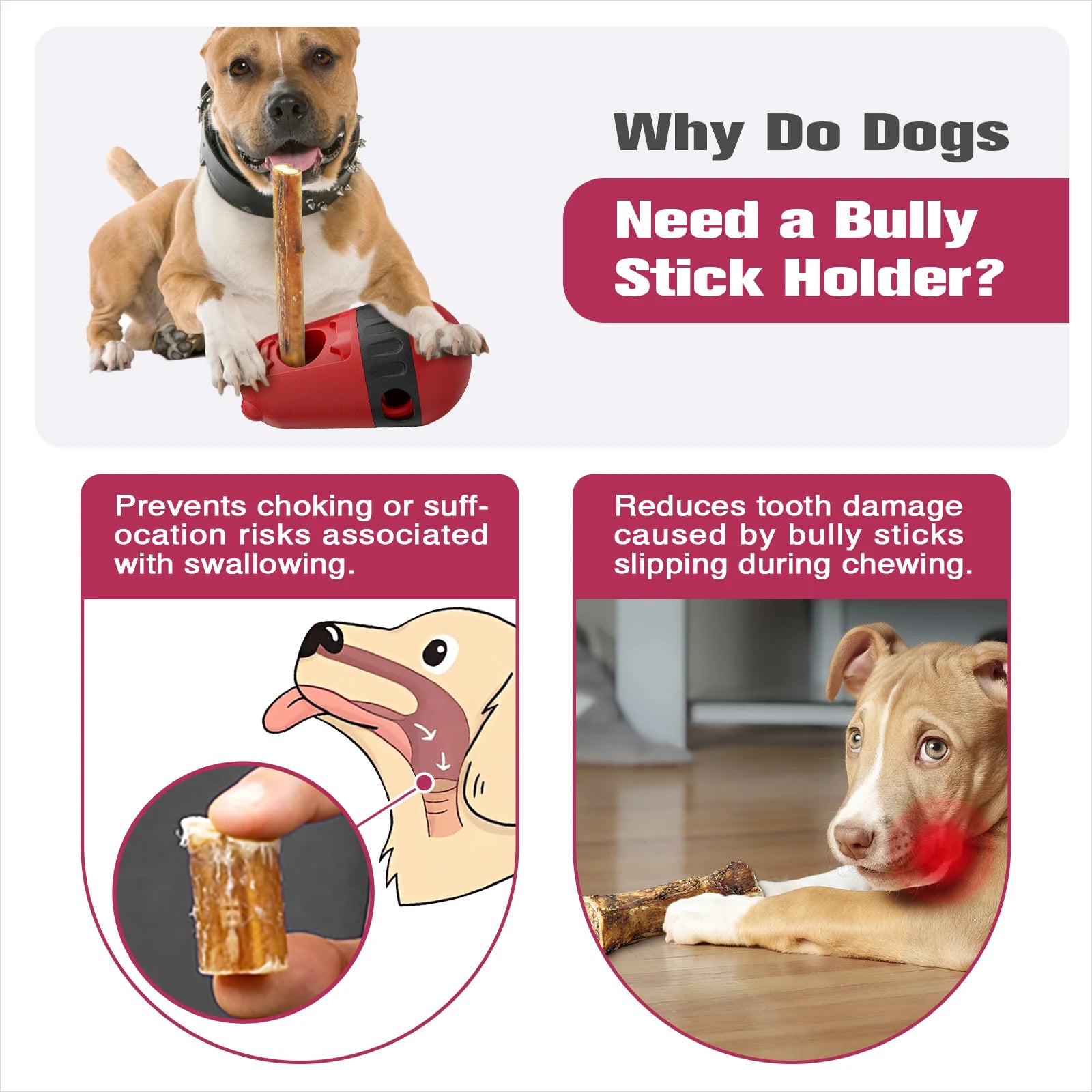 Dog Toy Bully Stick Holder Slow Feeder Ball for Small Medium Dogs