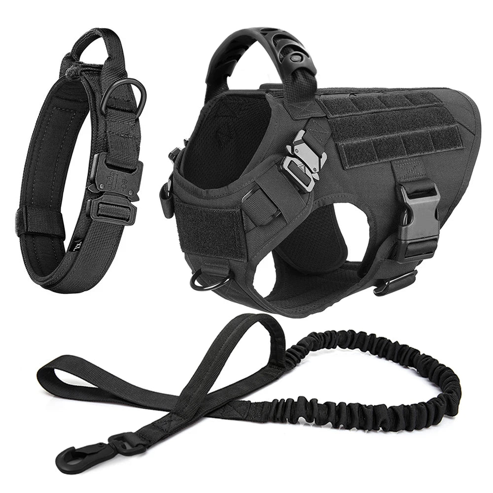 German Shepherd Malinois Large Dog Harness and Leash Set – Training Walking Vest for Medium & Large Dogs
