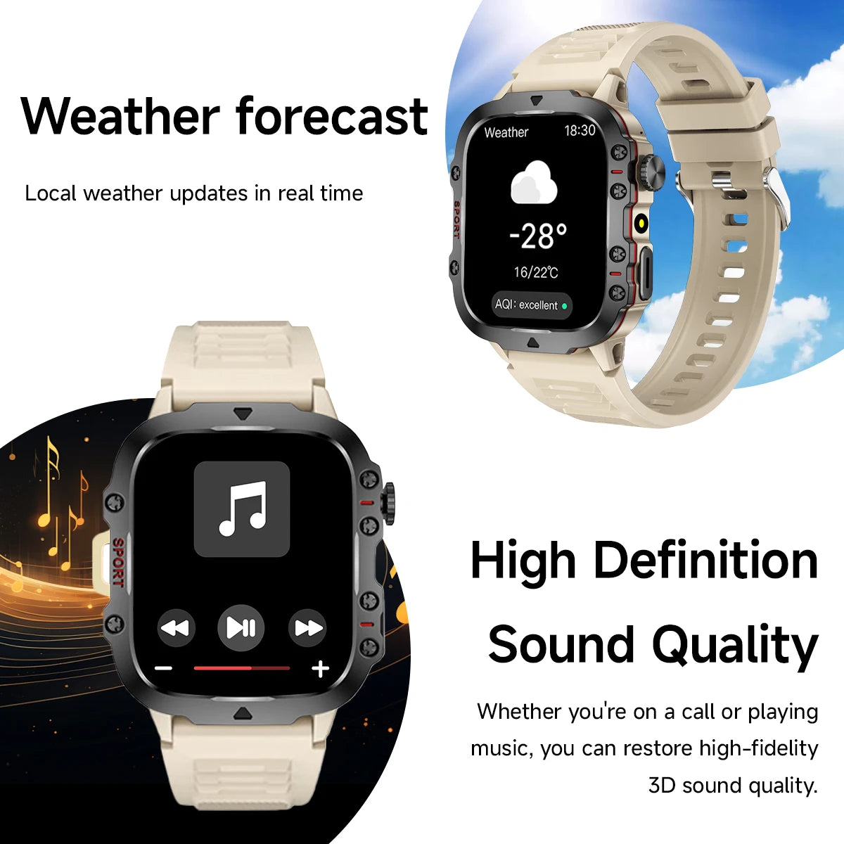 2025 for Men Outdoor Military Smartwatch 1.83" HD Flashlight Waterproof Outdoor Sport Tracker HD Bluetooth Call Smart Watch New
