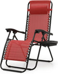 Zero Gravity Lounge Chairs, Portable Folding Reclining with Pillow for Outdoor, Patio, Beach, Camping