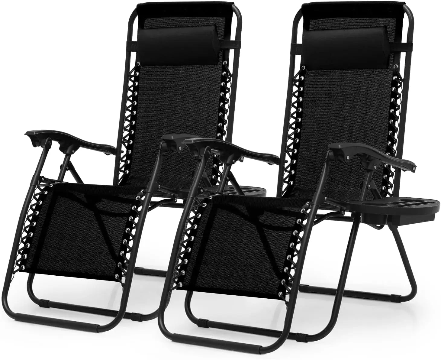 Zero Gravity Lounge Chairs, Portable Folding Reclining with Pillow for Outdoor, Patio, Beach, Camping