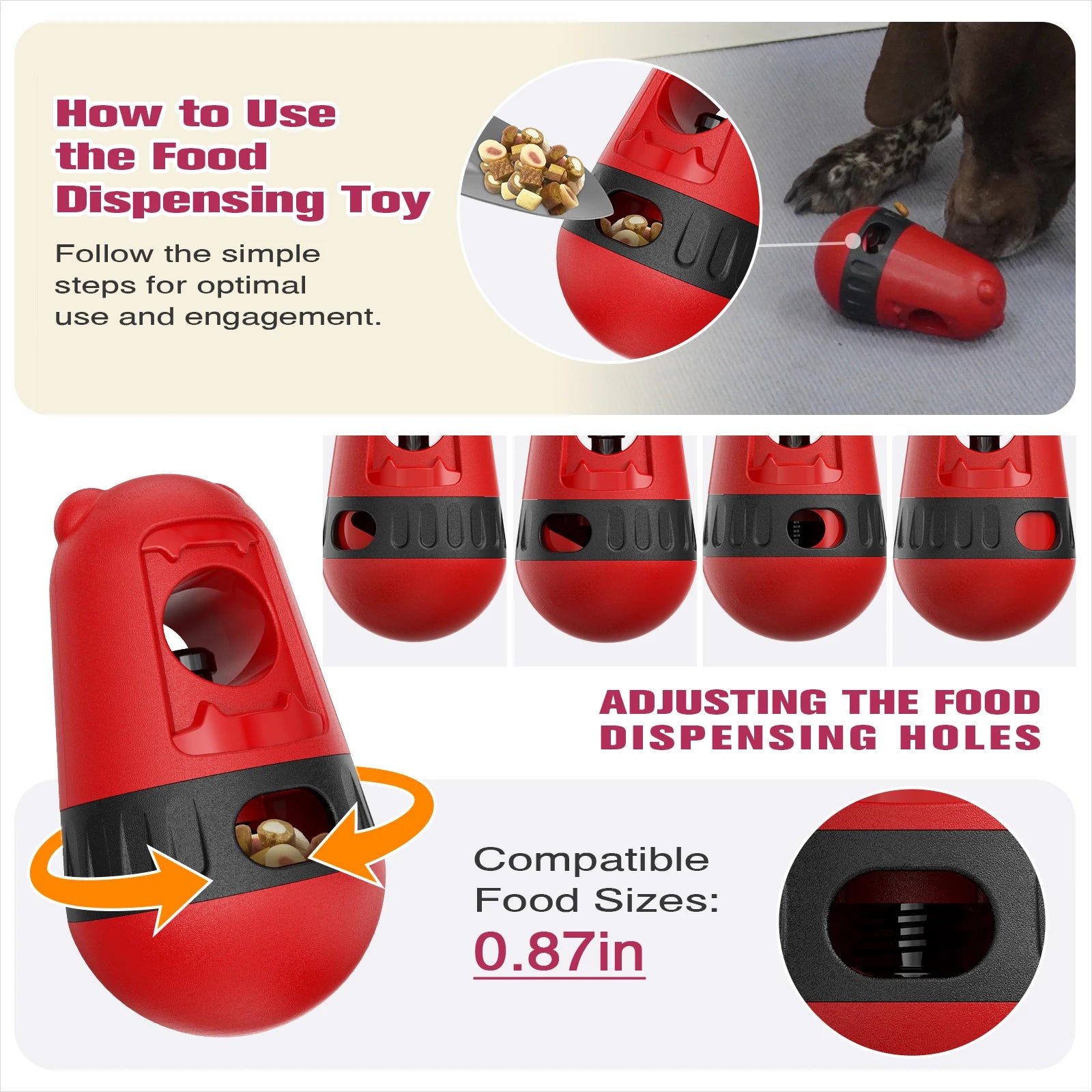 Dog Toy Bully Stick Holder Slow Feeder Ball for Small Medium Dogs