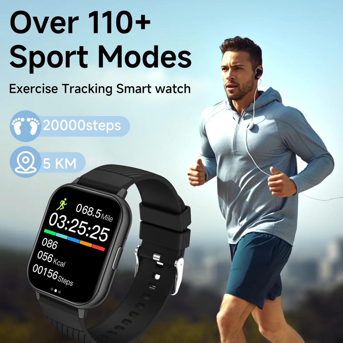 1.83 Inch HD Large Screen Smart Watch Bluetooth Call Sleep Monitoring Exercise Music Playback for Men and Women