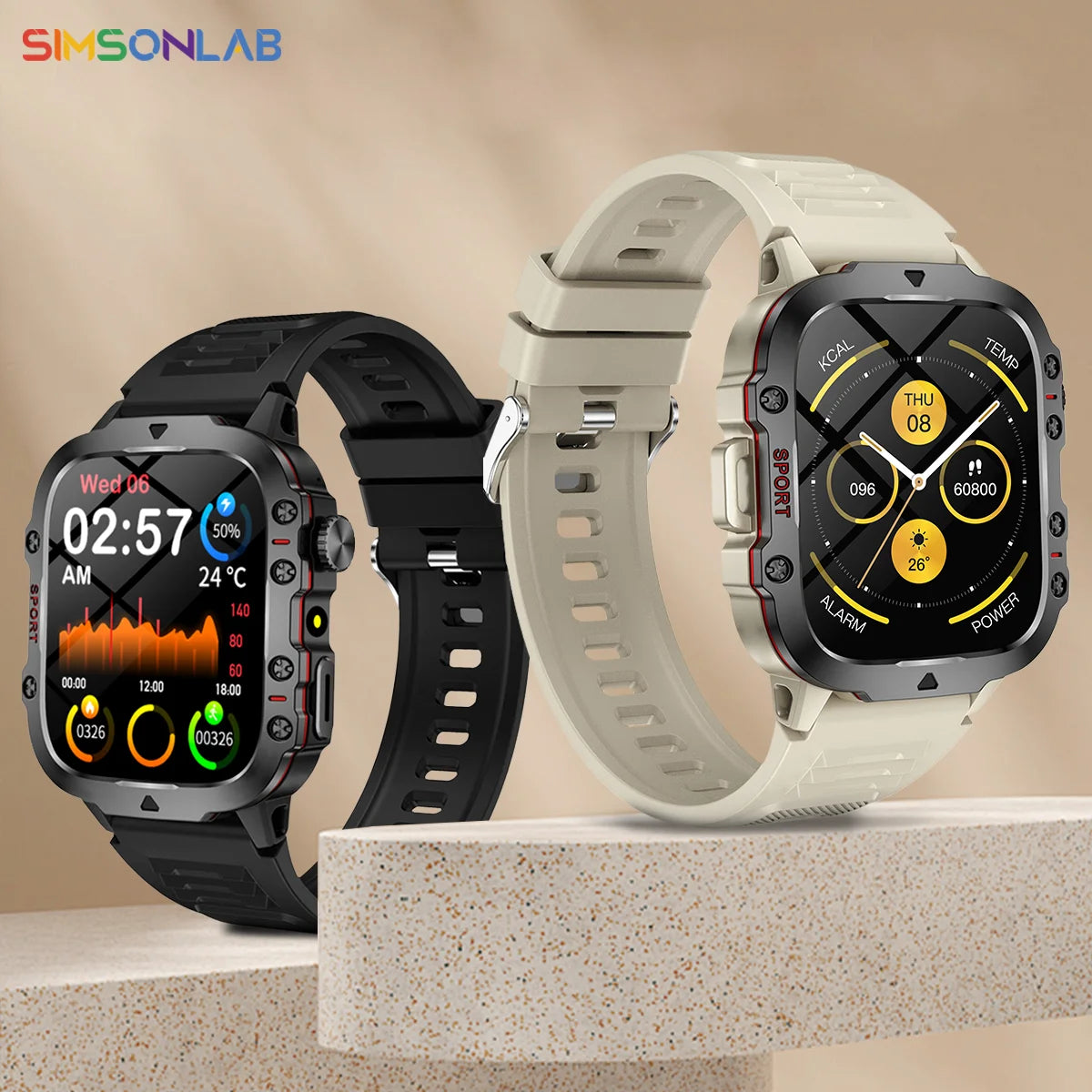 2025 for Men Outdoor Military Smartwatch 1.83" HD Flashlight Waterproof Outdoor Sport Tracker HD Bluetooth Call Smart Watch New