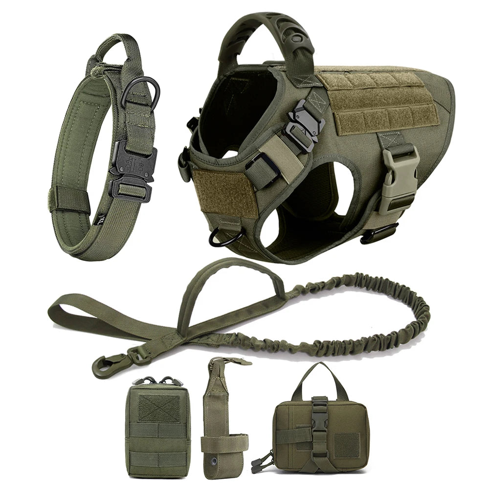 German Shepherd Malinois Large Dog Harness and Leash Set – Training Walking Vest for Medium & Large Dogs
