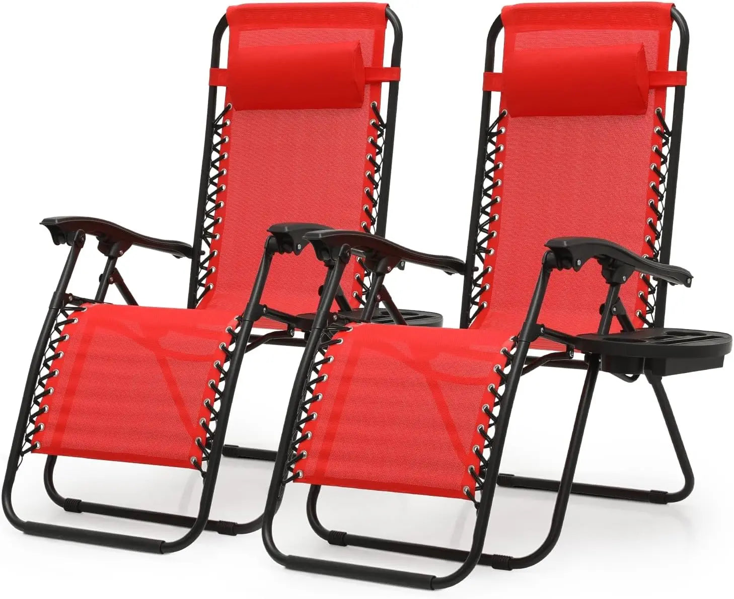 Zero Gravity Lounge Chairs, Portable Folding Reclining with Pillow for Outdoor, Patio, Beach, Camping