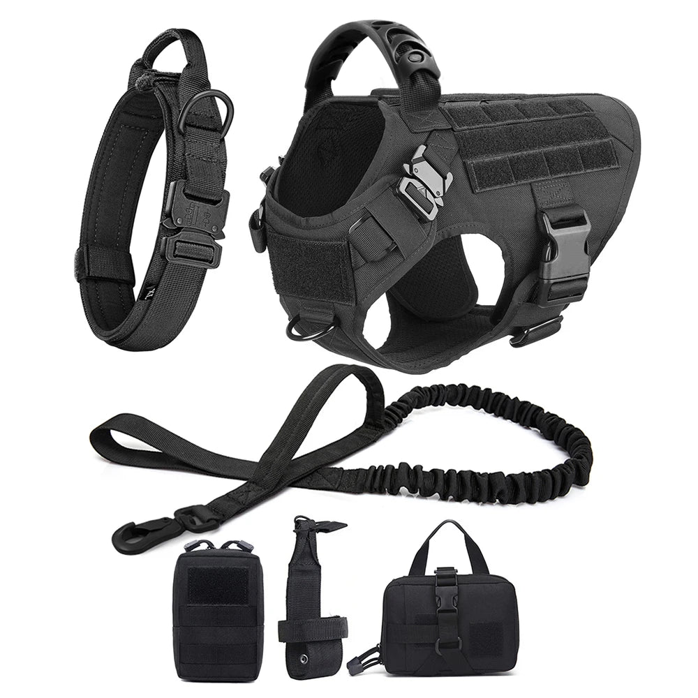 German Shepherd Malinois Large Dog Harness and Leash Set – Training Walking Vest for Medium & Large Dogs